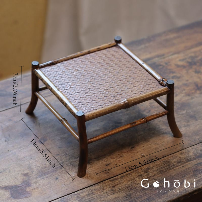 Gohobi Handmade Bamboo Display Table – Desktop Meilu Gushan Tea Stand & Mini Bonsai Platform