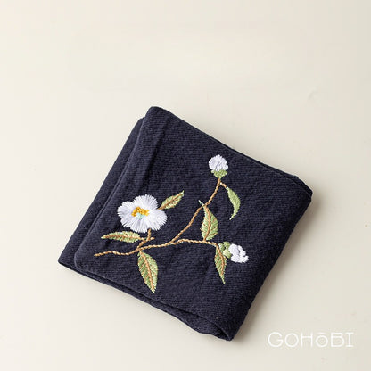 Embroidered tea towel household fabric tea party small square towel tea table towel rag new Chinese absorbent pot towel tea cloth