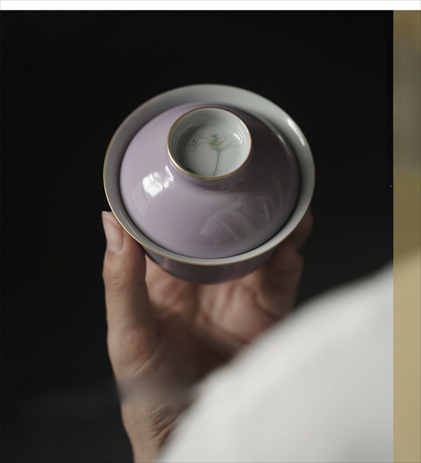 [賦山敘 x Gohobi] “Ink Bamboo & Crane” Kuikou Master Cup – Hand-Painted Jingdezhen Ceramic Tasting Cup