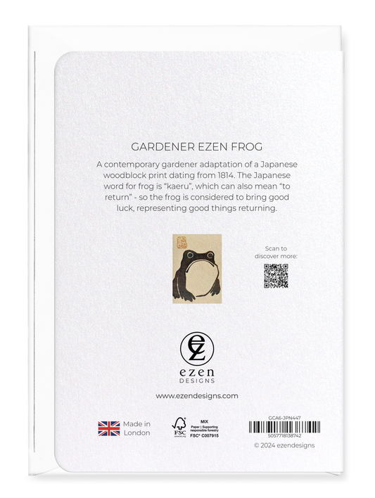 Ezen Designs GARDENER EZEN FROG: Greeting Card [Made in the UK]