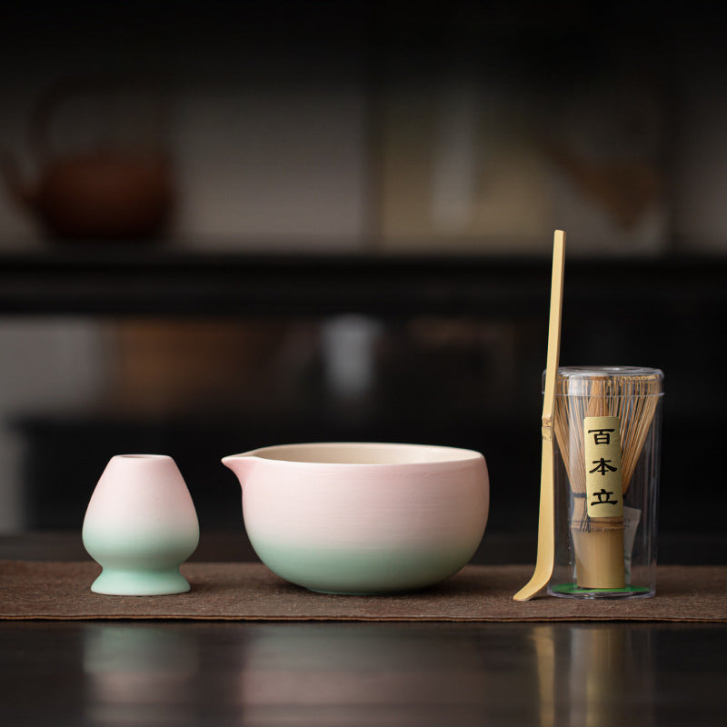 Gohobi Ceramic Matcha Set 043 Pink and Green