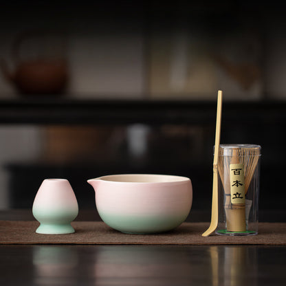 Gohobi Ceramic Matcha Set 043 Pink and Green