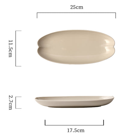 Gohobi Painted Matte Long Kwai Kou Plate
