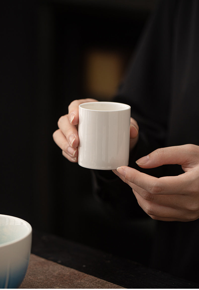 Gohobi White Porcelain Matcha Cup – Large Capacity Master Cup for Gongfu Tea, Home, and Office Use