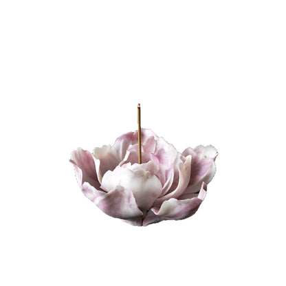 Gohobi Handmade Floral Incense Holder 010 - Purple and Pink Peony