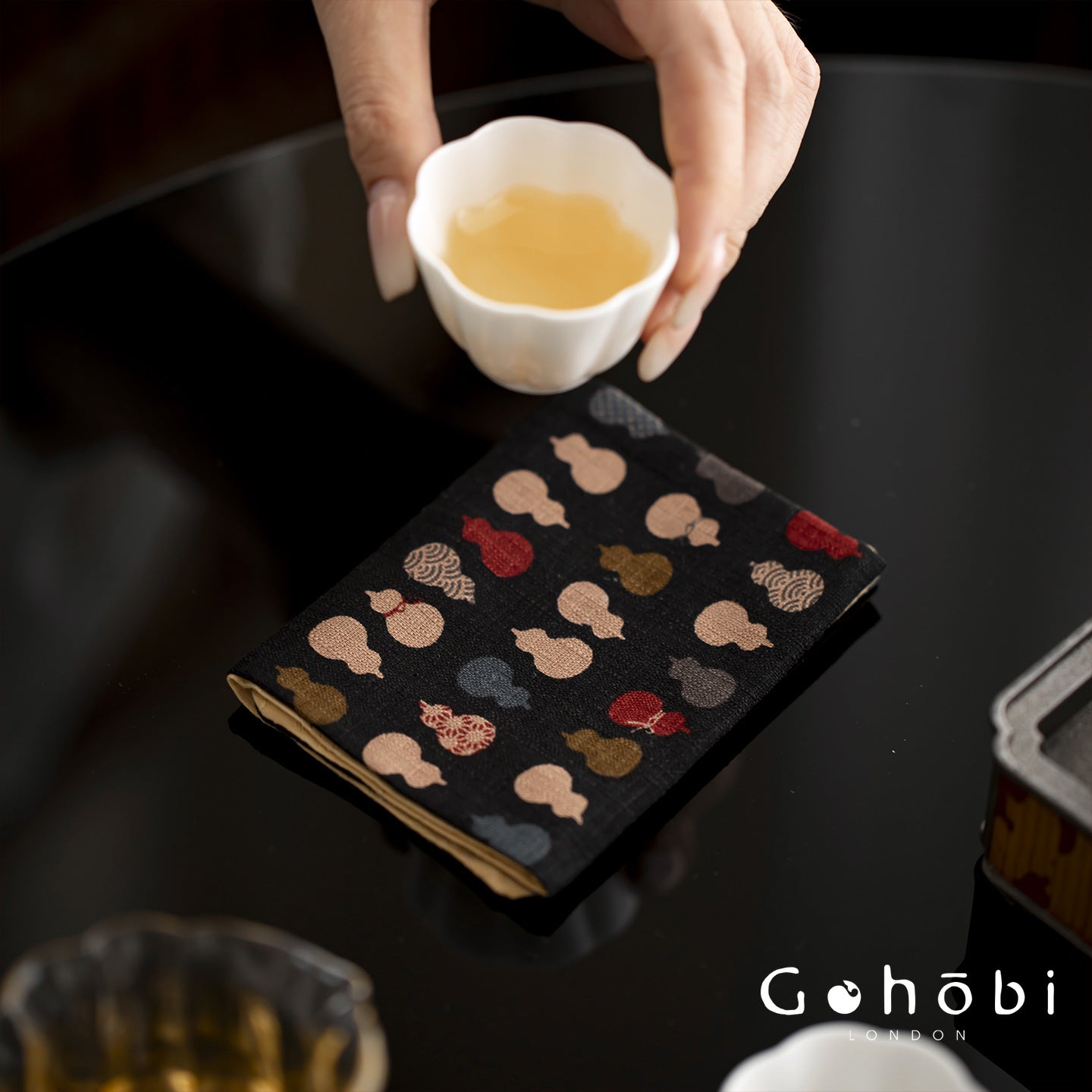 Gohobi Cotton and Linen Gourd Tea Towel – Absorbent Tea Cloth for Tea Table