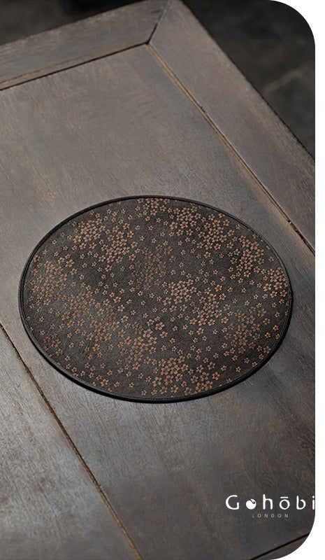 Gohobi Xiangyun Silk Tea Pad – Round Waterproof Tea Pot Placemat for Gongfu Tea Set