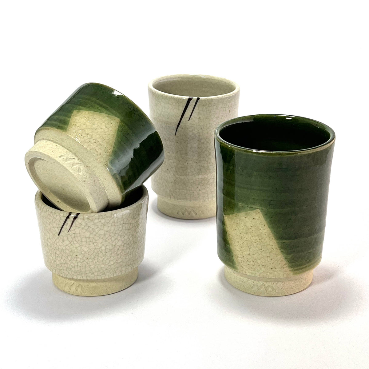 Asemi Co. Tea & Coffee Cups - Seto-yaki Oribe [Made in Japan]