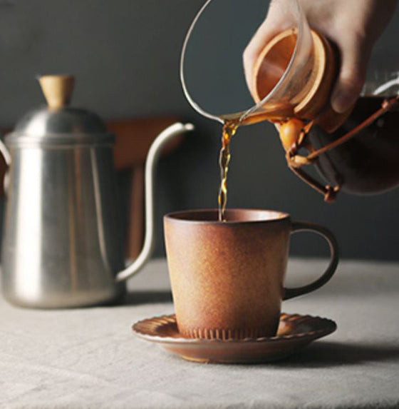 Gohobi Japanese Handmade Coffee Cup with Saucer 004