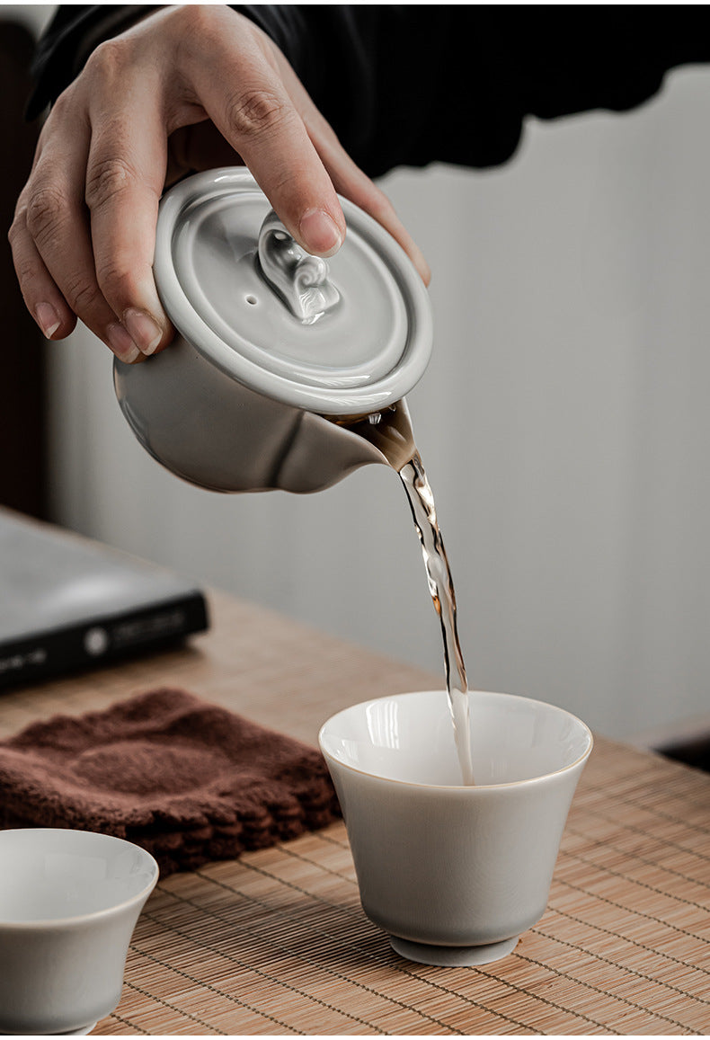 Gohobi Japanese Style Ice Grey Gaiwan Tea Set 003