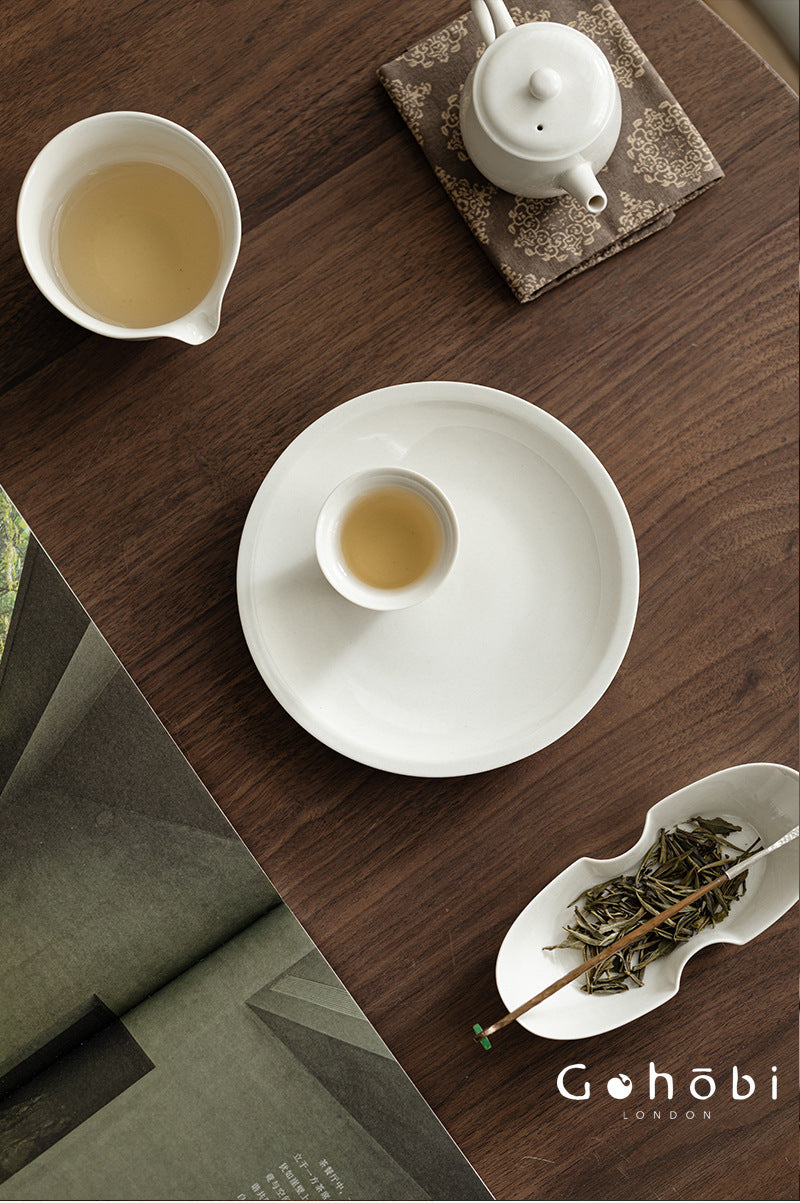 Gohobi Plant Ash Ceramic Pot Base – Multi-Purpose Gongfu Tea Dry Brewing Disc