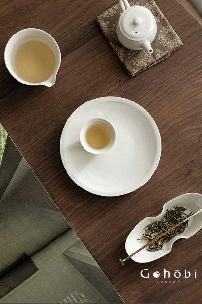 Gohobi Plant Ash Ceramic Pot Base – Multi-Purpose Gongfu Tea Dry Brewing Disc