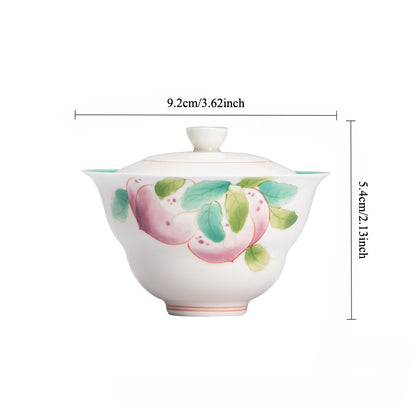 Gohobi Hand-Painted Longevity Peach Gaiwan