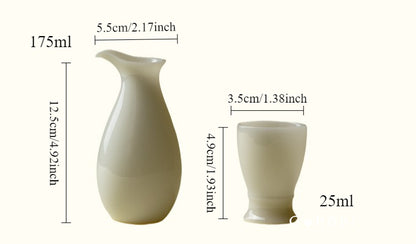 Gohobi Ice White Jade Porcelain Wine Set – Luxury Ceramic Sake Dispenser & Cups