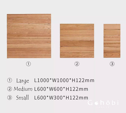 Gohobi Handmade Solid Wood Tatami Floor Platform – Japanese Style Red Oak & Black Walnut Bay Window Seating | FSC Certified Furniture