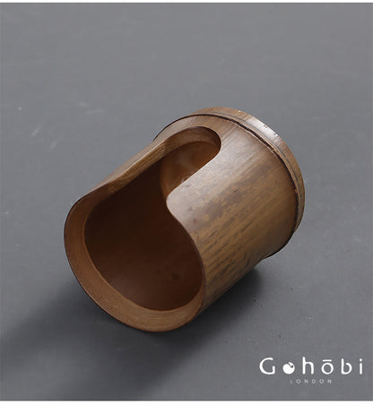 Gohobi Bamboo Woven Tea Cup Holder Basket – Zen Style Tea Set Storage Tube & Chopstick Basket