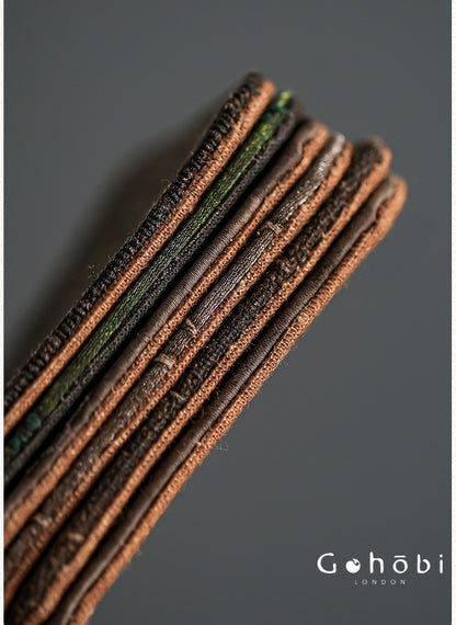 Gohobi Xiangyun Silk Tea Coaster – Handmade Tussah Silk Square Tea Mat Heat Insulation Pad