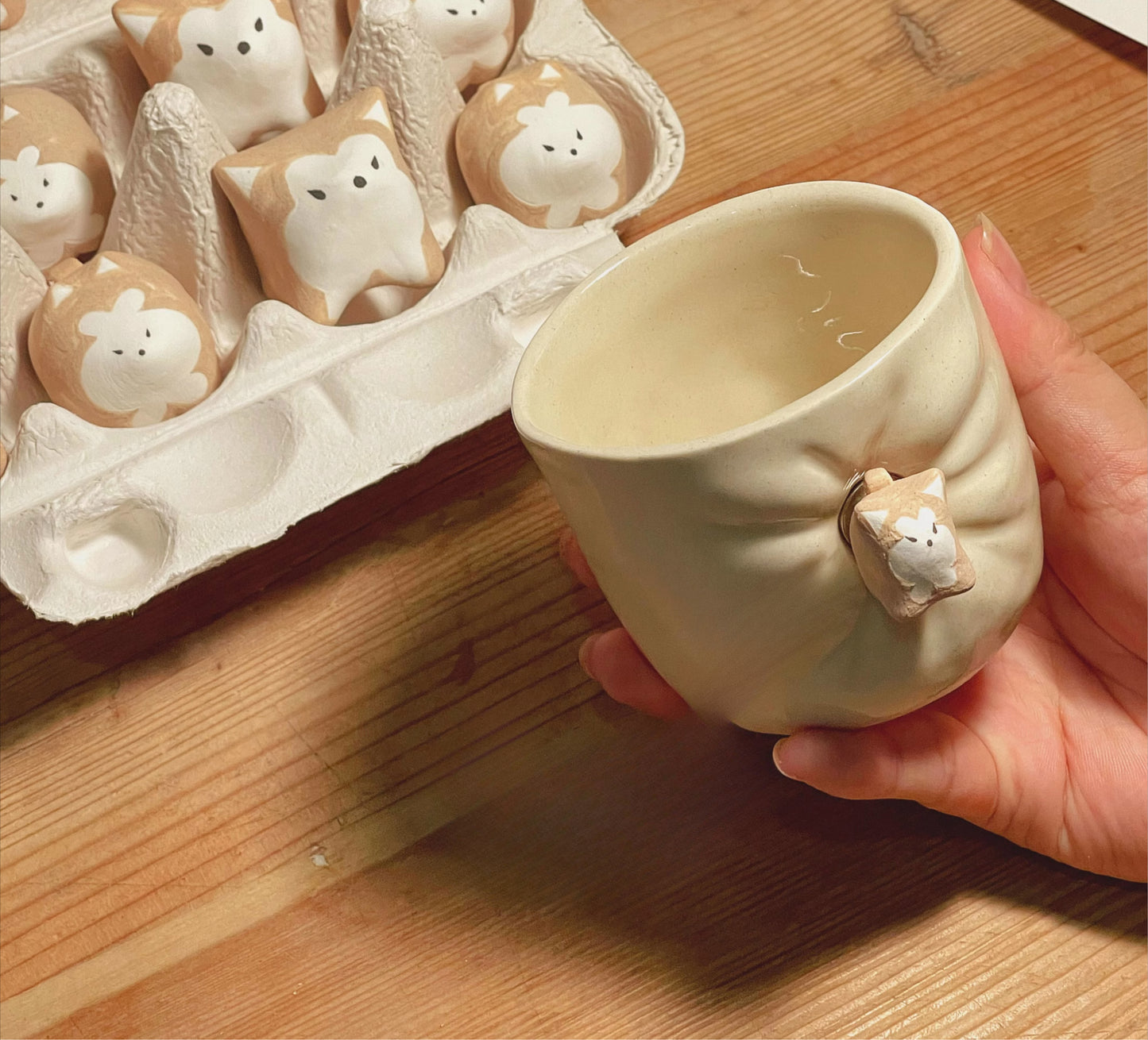 Gohobi x Little Diary Handmade Ceramic Akita Shiba Inu Dog