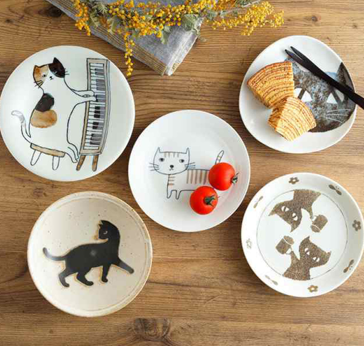 [Made In Japan] Gohobi Japanese Cats Plate