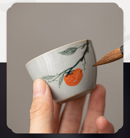 Gohobi Hand-painted Travel Teapot Gaiwan Set