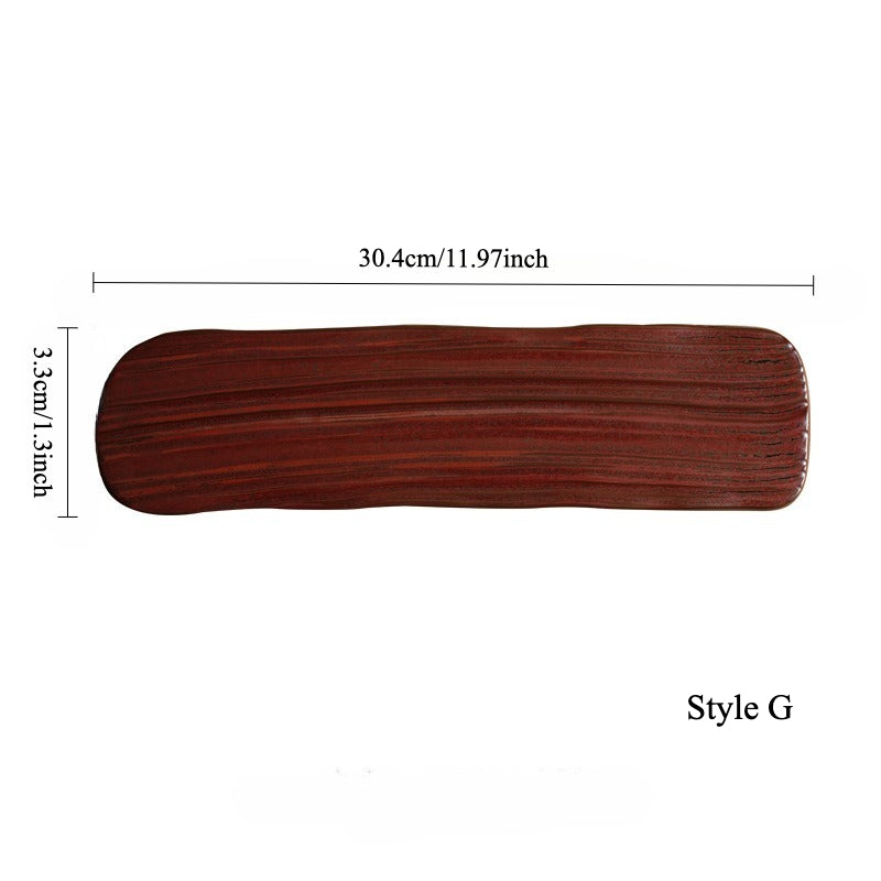 Gohobi Hand-Painted Rectangular Sushi Plate