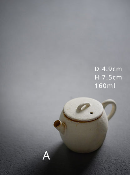 Gohobi Handmade Pulverised Kohiki White Teapots