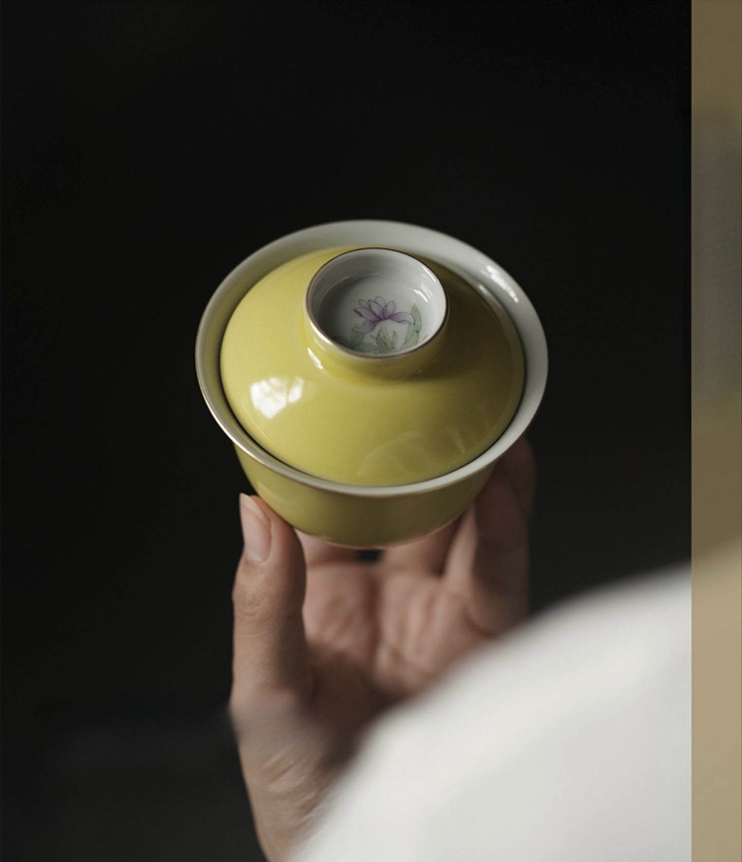 [賦山敘 x Gohobi] “Ink Bamboo & Crane” Kuikou Master Cup – Hand-Painted Jingdezhen Ceramic Tasting Cup