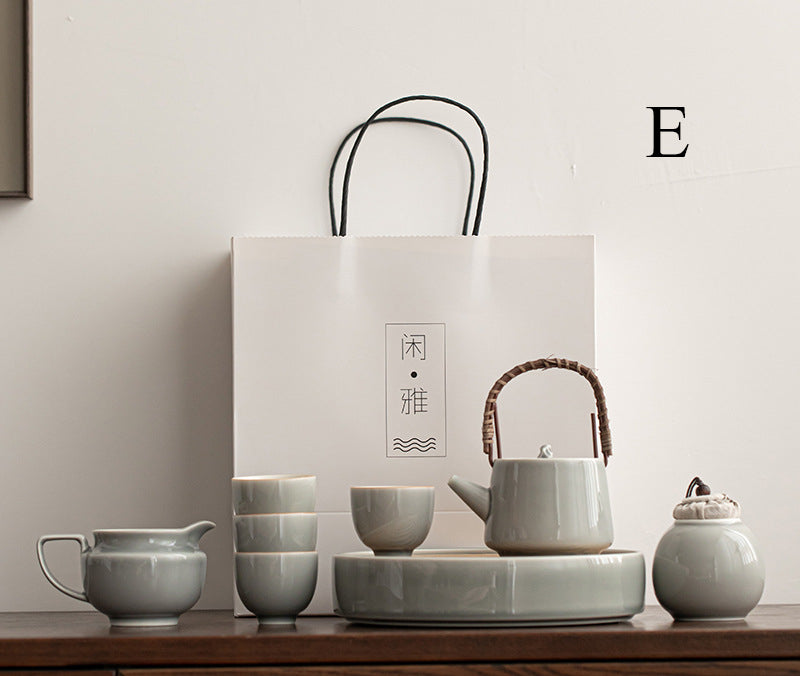 Gohobi Japanese Style Ice Grey and Green Tea Set 001