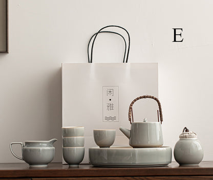 Gohobi Japanese Style Ice Grey and Green Tea Set 001