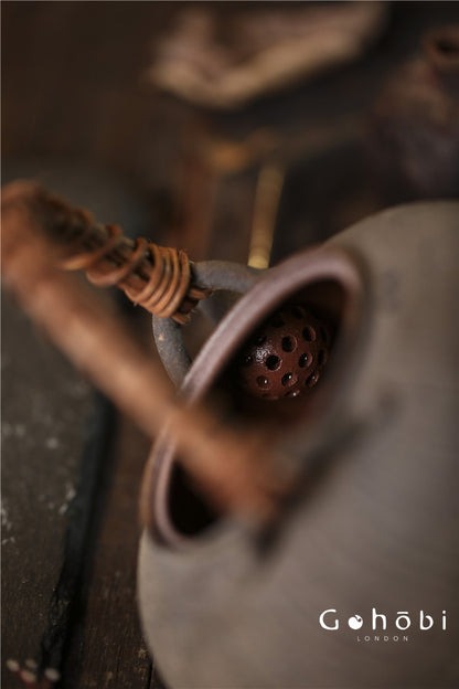 Gohobi Purple Sand Japanese-Style Teapot – Charcoal Stove Aesthetic Kung Fu Tea Brewer (600ml)