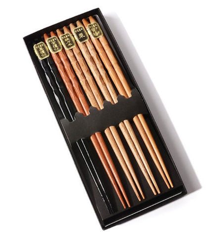 Gohobi A Set of 5 Pairs of Japanese Wooden Chopsticks