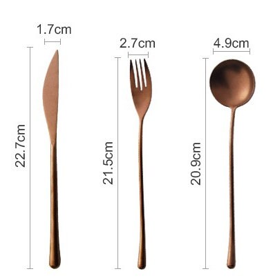 Gohobi A Set of 5 Pieces Gold Stonewashed Cutlery