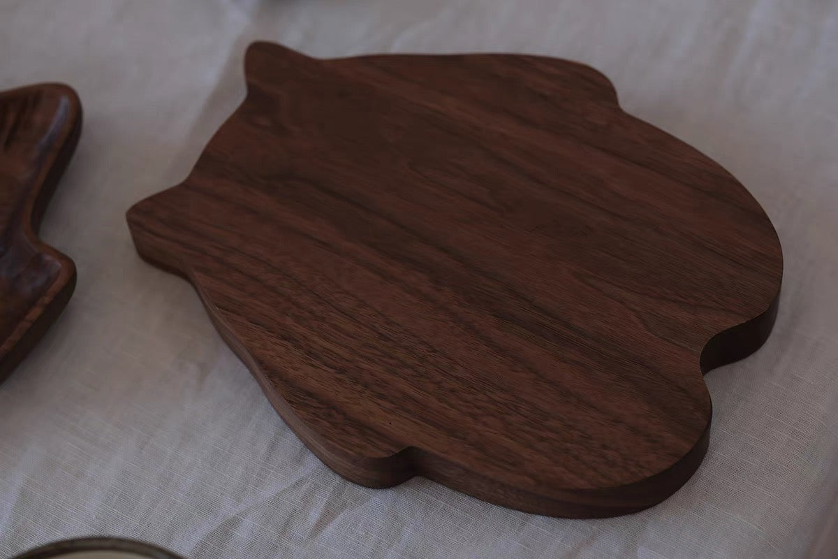 Gohobi Walnut Cat Shape Tray