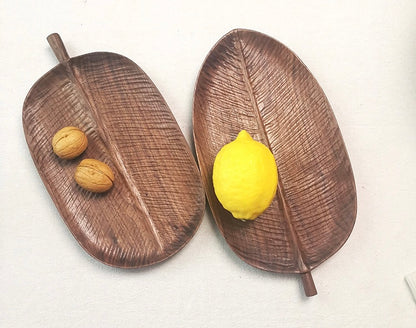 Gohobi Walnut Leaf Shape Tray