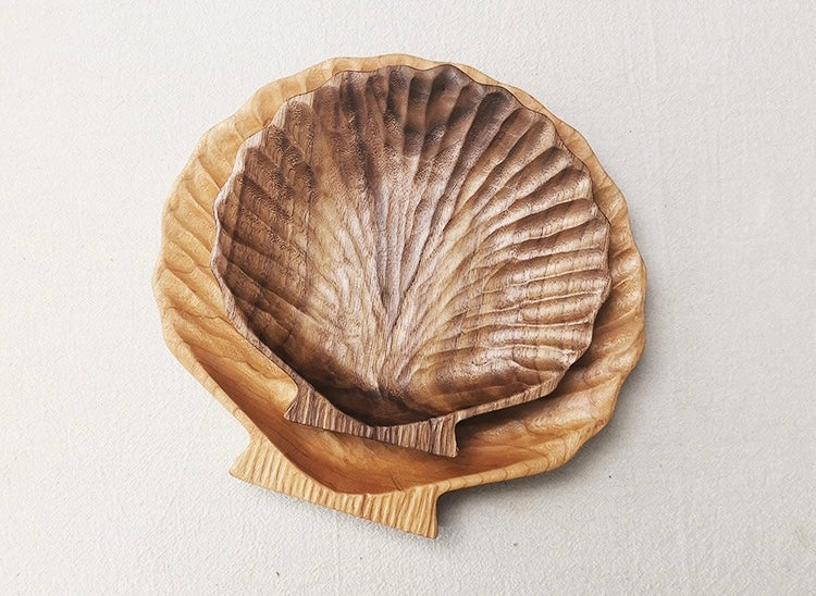 Gohobi Wooden Shell Shape Tray