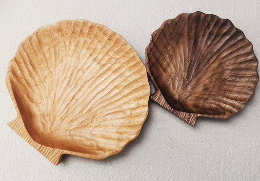 Gohobi Wooden Shell Shape Tray