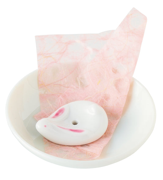 Looking Up Rabbit Incense Holder with a Dish - KOUSAIDO