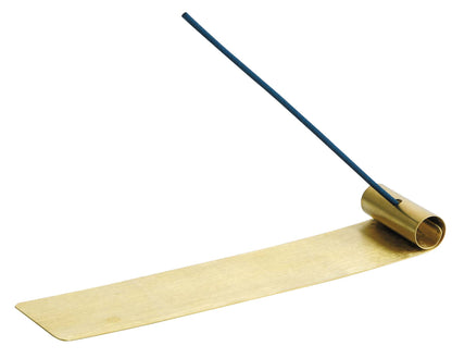 Brass Long Incense Dish - KOUSAIDO - Patterned