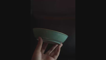 [賦山敘 x Gohobi] Turquoise Butterfly Teapot Base – Minimalist Pastel Ceramic Dry Brewing Tray for Gaiwan & Teapot