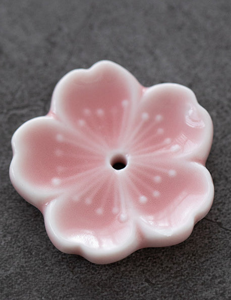 Gohobi Handmade Ceramic Flower Ornament Incense Holder