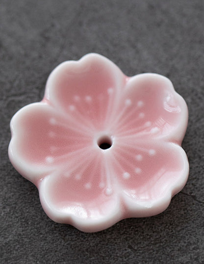 Gohobi Handmade Ceramic Flower Ornament Incense Holder