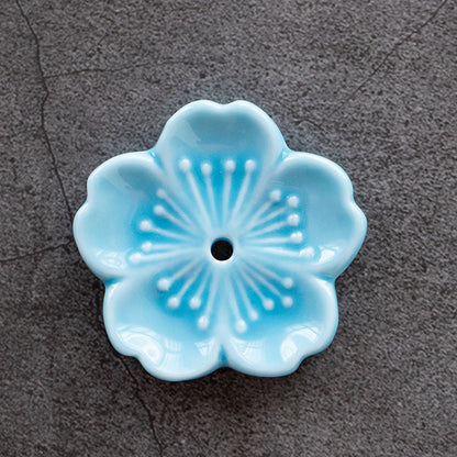 Gohobi Handmade Ceramic Flower Ornament Incense Holder