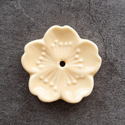 Gohobi Handmade Ceramic Flower Ornament Incense Holder