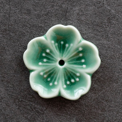 Gohobi Handmade Ceramic Flower Ornament Incense Holder