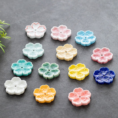 Gohobi Handmade Ceramic Flower Ornament Incense Holder