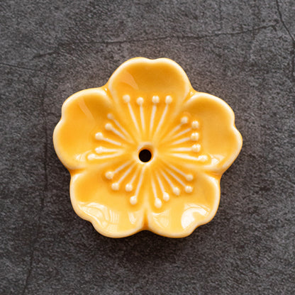 Gohobi Handmade Ceramic Flower Ornament Incense Holder