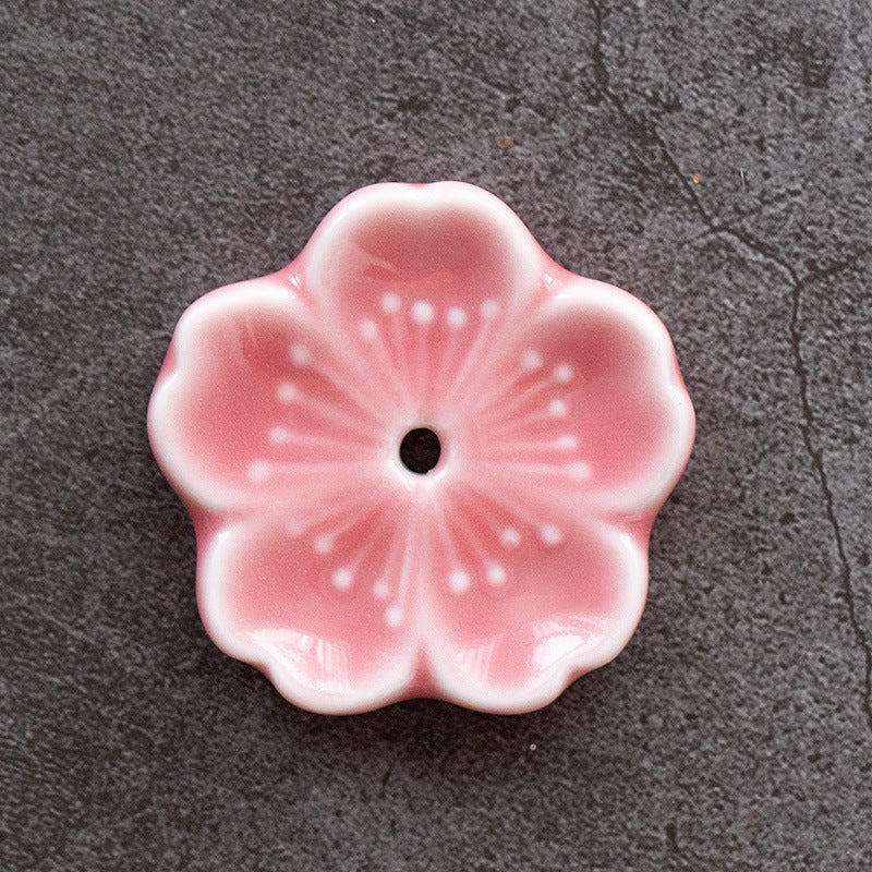 Gohobi Handmade Ceramic Flower Ornament Incense Holder