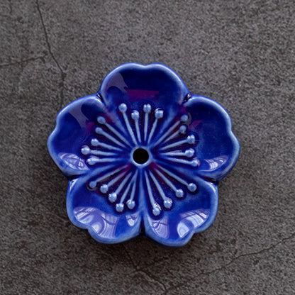 Gohobi Handmade Ceramic Flower Ornament Incense Holder