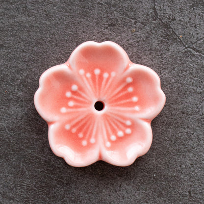 Gohobi Handmade Ceramic Flower Ornament Incense Holder