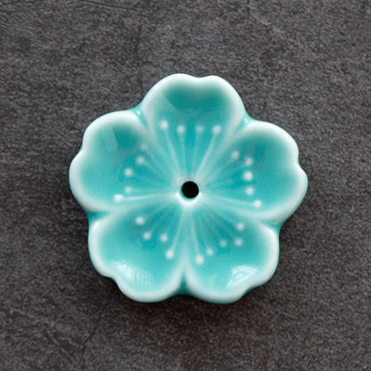 Gohobi Handmade Ceramic Flower Ornament Incense Holder